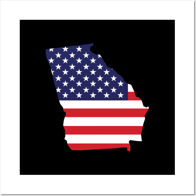 Georgia State Shape Flag Background Wall Art by anonopinion